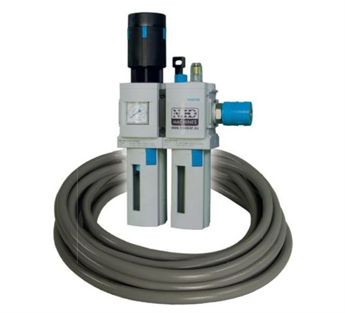 Pneumatic set (air filtration, lubrication and air pressure control unit, 10 m pressure hose including the respective couplings)